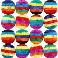 12/6/3/1pcs Handmade Crochet Soccer Balls, 5.5cm/2.17in Colorful Knitted Foot Bags, Soft Kicking Bal
