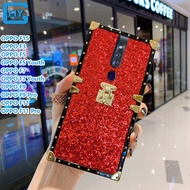 For OPPO F3 / OPPO F7 F7 Youth / OPPO F9 Pro / OPPO F11 / OPPO F11 Pro Case Phone Case Luxury Square Glitter Fashion Rivet Bling Shiny Powder Silicone Protection Back Cover