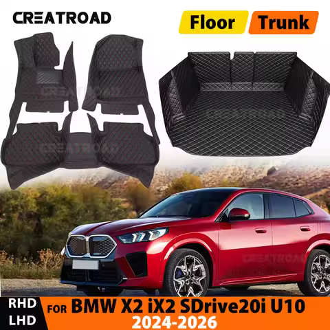 CREATROAD For BMW X2 iX2 sDrive20i U10 2024-2026 2025 5 seat Custom Car Floor Mats Trunk Mat Auto Ca