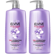 L'Oreal Paris Elvive Hyaluron Plump Shampoo and Conditioner Set for Dehydrated, Dry Hair with Hyalur