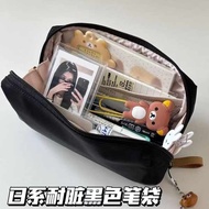 pen holder desktop organiser clear pencil case Japanese Style Simple Solid Color Pencil Bag Ins Smal