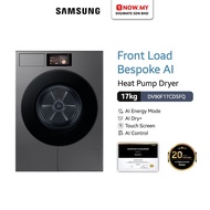 SAMSUNG 17kg Bespoke AI Front Load Dryer Hybrid Heat Pump DV90F17CDSFQ