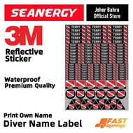 Print Your Name Dive Label Waterproof Sticker Label Diver's Name Sticker Label Diver Name Sticker La