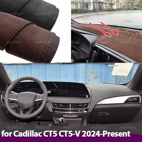 For Cadillac CT5 CT 5 CT5-V Blackwing 2024-Present Car-styling Suede Leather Black Dashmat Dashboard
