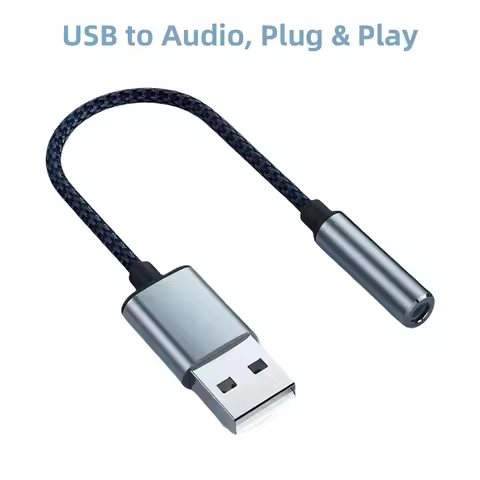 USB to 3.5mm Audio Jack Adapter USB A to 3.5mm TRRS USB to Audio Jack Adapter Headset External Stere