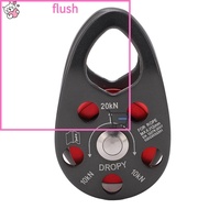 FLUSH Single Pulley, Roller Bearing Aluminum Bearing Pulley,  Teardrop Shape Fixed Side Plates Gray 