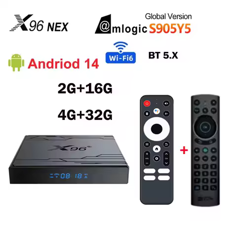 X96 NEX Amlogic S905Y5 TV Box 4K 100M Android 14.0 WIFI6 BT5.4 optional air mouse Media Player voice