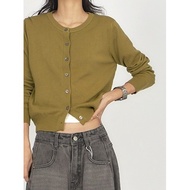 Codibook|Korea EEZEE Retro Olive Color Knitted Jacket CA010 Women's Clothing