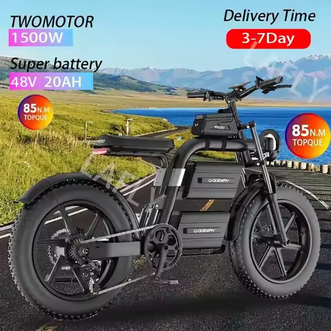 E20 New Design Dual Battery Electric Bike 20 Inch Fat Tire Off Road Ebike 1500W 60V 40AH Powerful Mo