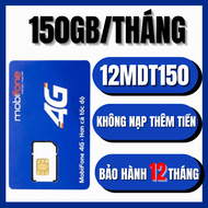 ( Giá Sỉ ) Sim 4G trọn gói 1 năm Mobifone 12MDT50 12FD50 Tặng 5GB/ 1 Ngày miễn phí 12 tháng không nạ