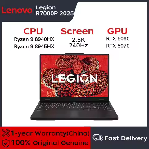Lenovo Gaming laptop LEGION R7000P 2025 16“ 2.5K 240HZ Screen AMD Ryzen9 8945HX/8940HX 16G/32G RTX50