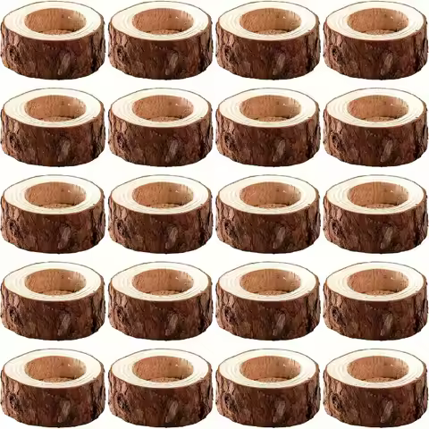 20pc Wood Candle Holder Aromatherapy Tealight Cup Table Decor Festivals Diwali Weddings Antique Mini