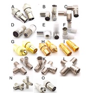 RF male Female to TV Male/Female Connector Adapter Coaxial 90 Degree Right Angle/Straight TV /F TV S