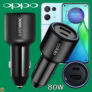 OPPO Car Charger 80W Super Vooc Duo Usb-C + Usb-A Ultra Fast Charge Reno 8