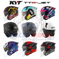 KYT HELMET TTR JET SEPANG / KASMA / FOGGIA / BASTIANINI / LED BLACK / PLAIN ( WHITE , GREY , BLACK )