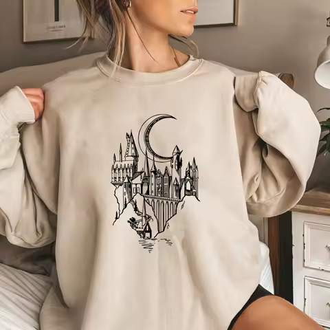 Wizard School Sweatshirt Magical Castle Pullover HP Movie Inspired Jumper 9 3/4 Always Wizarding Wor