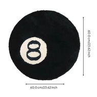 Round Area Rug Black 8 Sphere Carpet Non-Slip Stain Resistant Bedroom Living Room Decor