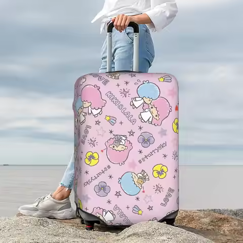 Little Twin Stars Anime Luggage Cover Elastic Lala Cartoon Kiki Cute Travel Suitcase Protective Cove