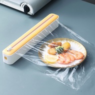 2 In 1 Food Film Dispenser Magnetic Wrap Dispenser With Cutter Storage Box Aluminum Foil Stretch Film Cutter Kitchen Accessories