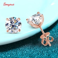 Smyoue 0.2-3CT Rose Gold Color Moissanite Stud Earrings for Women Sparkling Classic Wedng Lab amond 
