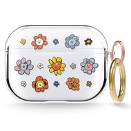 elago l BT21 FLOWER Clear Case Compatible with Apple AirPods Pro, Durable TPU Material, Reduced Yell