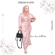 DRESS SERUT SATIN | GAMIS SERUT ABELIA DRESS | BAJU KONDANGAN BRIDESMAID WANITA SATIN SILK