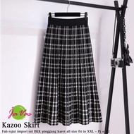 KAZOO SKIRT BY JA VAS KNITE MATERIAL ORIGINAL CHECKEDRAJUT IMPORT FIT TO XXL