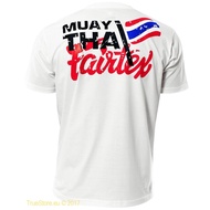 เสื้อผ้าฝ้าย [S-5XL]เสื้อยืดแขนสั้นลําลอง คอกลม พิมพ์ลาย Fairtex Muay Thai Fighter สําหรับผู้ชาย(S-5XL)