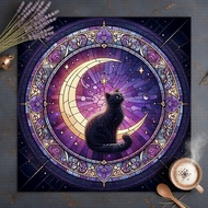 1Pc Pentacle Moon Flower Altar Tarot Square Tablecloth Table Cloth