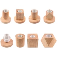 Solid Wood Base Household Wooden Simple Night Light With Switch Creative Ikea Table Bulb Accessories