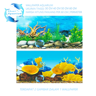 WALLPAPER AQUARIUM 3D UKURAN 40CM 50CM 60CM BACKGROUND AQUARIUM