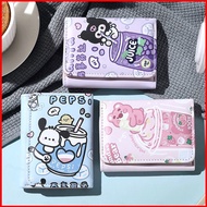Elle Sanrio Pochacco Kuromi Lotso Cartoon Female Coin purse Student Short Wallet Multi functional Mu