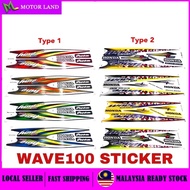 HONDA WAVE WAVE100 W100 STICKER BODY COVER STICKER (1) & (2)