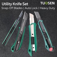 [ TUOSEN ] (10492/10508/99540/10515) Utility Knife | Auto Lock | 9mm Cutter | SK5 Blade