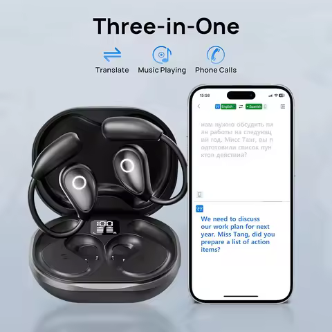 144 Languages Intelligent Translate Earbuds Translation Earphone Smart Voice Translator for Travel B