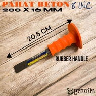 PAHAT BETON 8INC PANDA FULL BESI PADAT GAGANG KARET ORANGE F3308