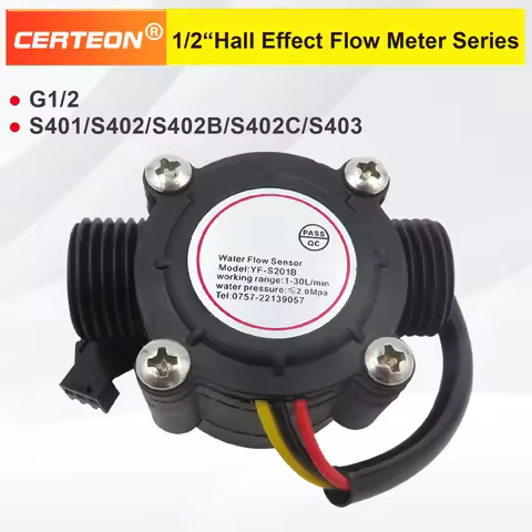 YF-S201 YF-S201B YF-S201C 1/2" Water Flow Sensor G1/2" Hall Effect Flow Meter for Water Heater