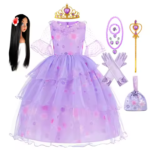 Purple Princess Costumes Cosplay Dress Isabella Charm for Girls Carnival Christmas Birthday Party Dr