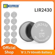 EEMB 4/10pcs LIR2430 3.7V Button Battery Rechargeable Lithium-ion Battery Coin Cell for Earphone ith