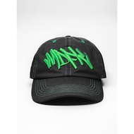 MDFK GREEN NEW CAP LOGOTAG BLACK CAP GREEN THREAD/