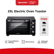 SHARP 25L Electric Oven Toaster EO-257C-BK | 1500W | 120mins Timer | Convection | Top &amp; Bottom heating