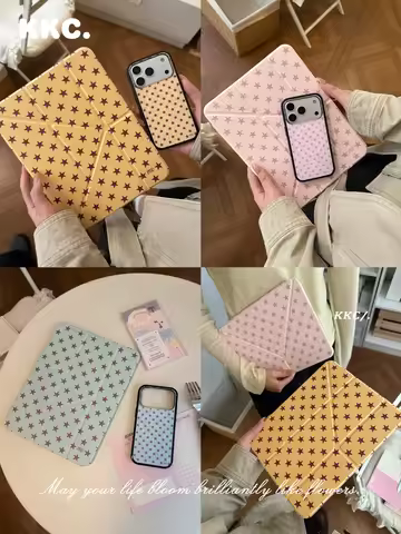 Minimalist Pink yellow star INS Korea for Samsung Galaxy Tab A8/A9/A11+FE LITE PLUS/S6 Lite/S7/8/9/1