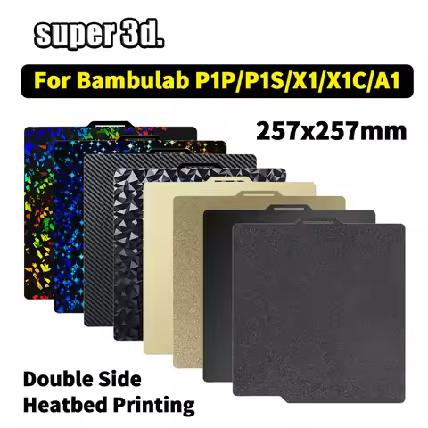 Bambulab Build Plate 257x257 Spring Steel Sheet PEI/PEO H1H PEY Bambulabs Sheet A1 X1C P1S Build Pla