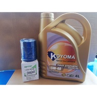 100% HONDA HAMP JAPAN HONDA  OIL FILTER H1540-RTA-003 + KOYOMA 5W40 FULLY SYNTHETIC ENGINE OIL