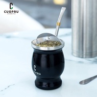WGBCuopru yerba mate cup (with tea filter) Argentina stainless steel tea cup with bombilla (straw) a