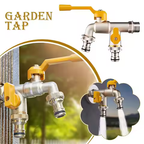 Commercial-Grade Dual Outlet Hose Fitting – Precision-Machined Threads Ensure Secure Connection With