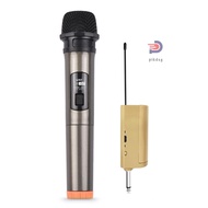 Handheld Wireless Microphone VHF Dynamic Mic with Portable Mini Receiver 6.35mm Plug Compatible with Speaker Karaoke System Home Theater System Amplifier Sound Card Mixer [ppday]