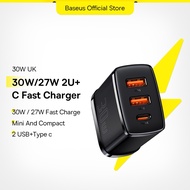 Baseus 30W PD Fast Charging 2 USB 1 Type C Charger Quick Charger Adapter Small Size for Samsung Xiao