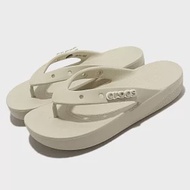 Crocs 涼拖鞋 Classic Platform 女鞋 骨白色 厚底 人字拖 夾腳拖 卡駱馳 2077142Y2