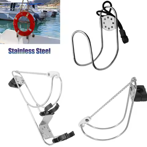 Boat Lifebuoy Ring Horseshoe Bracket Marine Hardware Boat Life Buoy Holder Adjustable Swimming Ring 